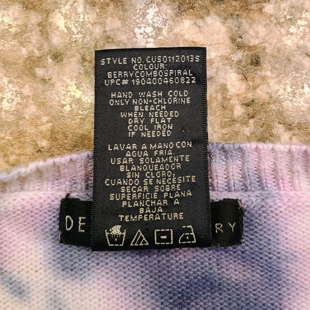 Women's Design History Purple Tir Dye Long Sleeve Sweater Size Small - Picture 5 of 8